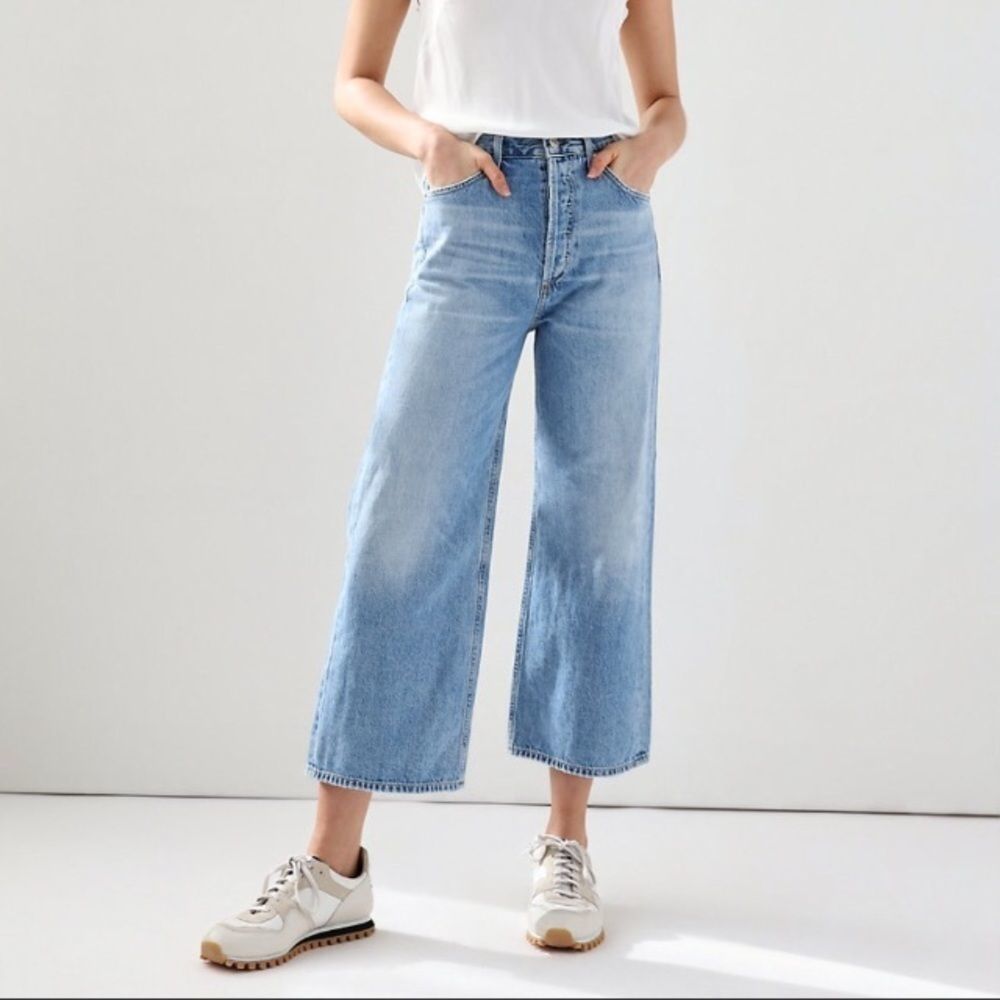 Coh Sacha Tularosa High Rise Wide Leg Crop Jeans Light Blue 24